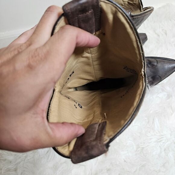 Stetson Ladies Jade Washed Wing Brown and Gray Boots Size 6.5 Chunky - Picture 7 of 9